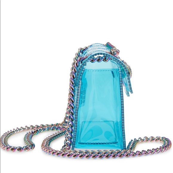 Transparent Blue Iridescent Chain Strap Bag NWT - Picture 6 of 7